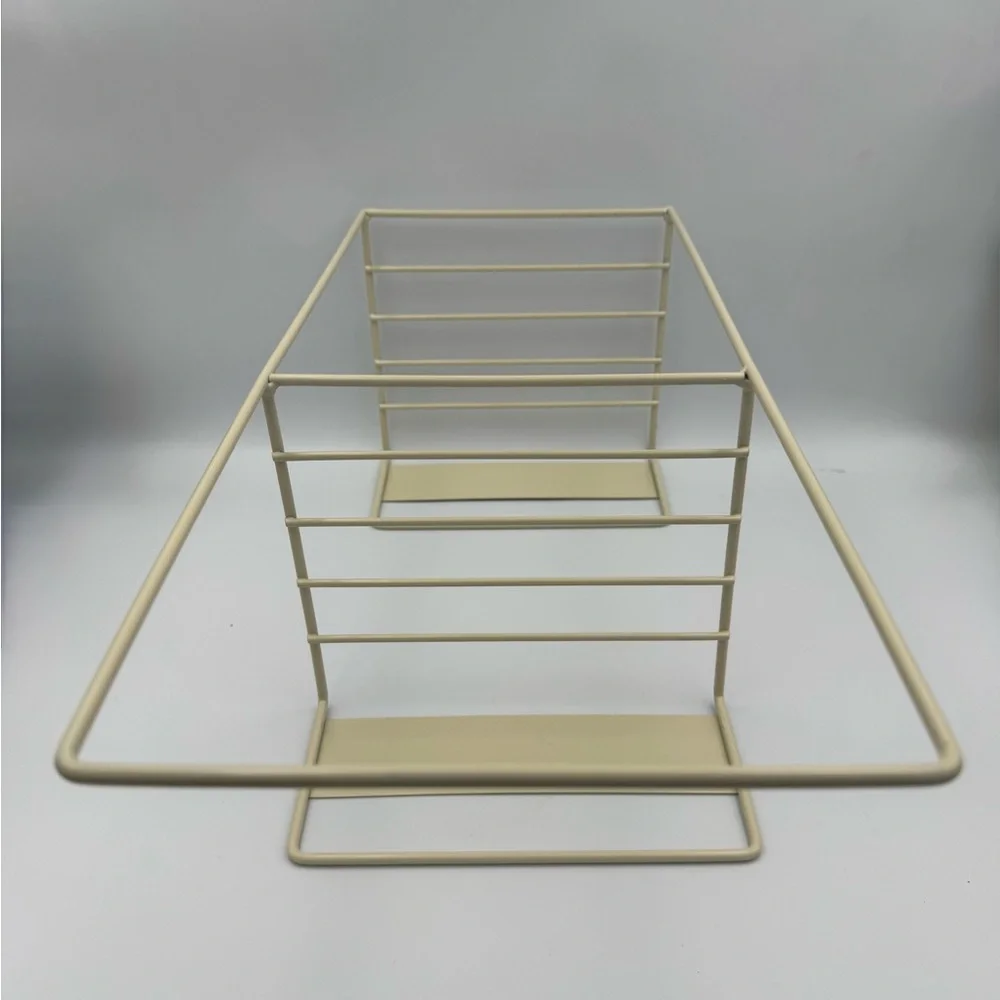2 Tier Metal Hanging Purse Organizer Rack Closet Door‎ Handbag Holder Cream